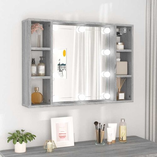 Ormarić s ogledalom LED boja hrasta sonome 76x15x55 cm Cijene