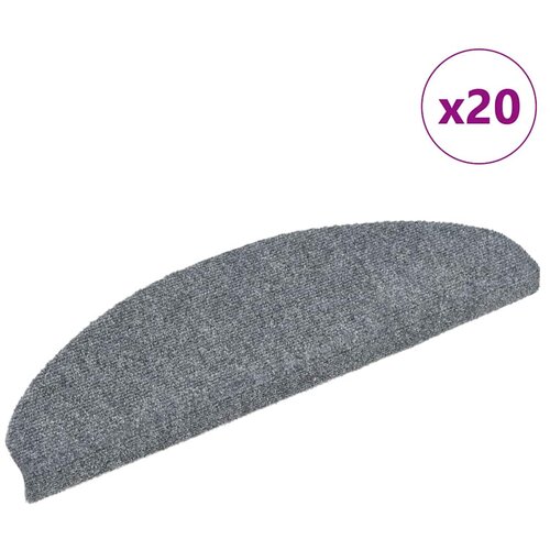  Prostirke za stepenice, samoljepljive, 20 kom., 65x21x4 cm, svijetlo sive, poluokrugle, velike Cene