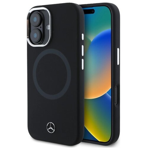 Mercedes TRDI ETUI SILIKONSKI TONAL LOGO ZA MAGSAFE ZA IPHONE 16 6.1 ČRN, (22070622) Cene