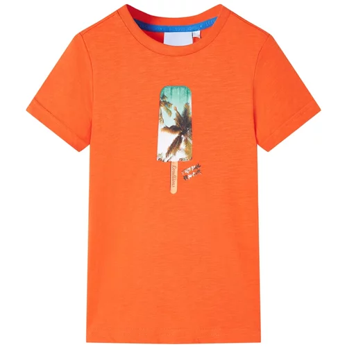 vidaXL Otroška majica s kratkimi rokavi temno oranžna 104