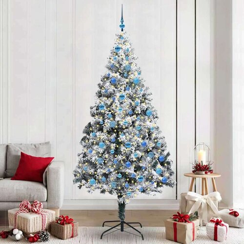 vidaXL Umestno božično drevo med 300 LED Zelena 240 x 150 cm Cene
