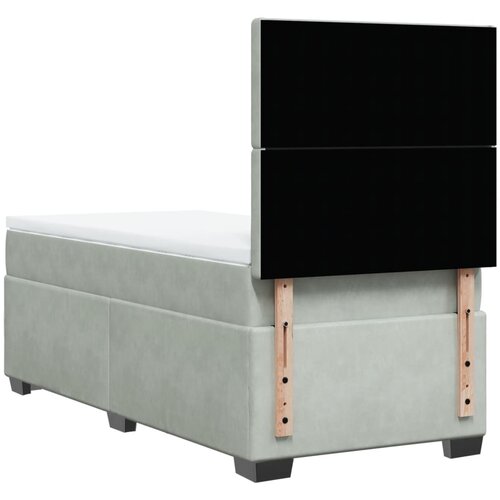 Box spring krevet s madracem svjetlosivi 90x190 cm bar&amp;scaron;unasti Slike