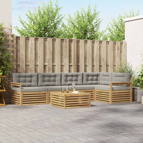  Set vanjskih sofa 6 kom. Bijela i svjetlosiva Poliester Cijene