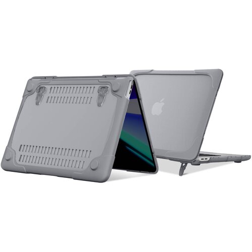AVIZAR Macbook Pro 16 2019 torbica s popolno za&amp;scaron;čito Rigid Contour Silicone - siva, (5000064154) Slike