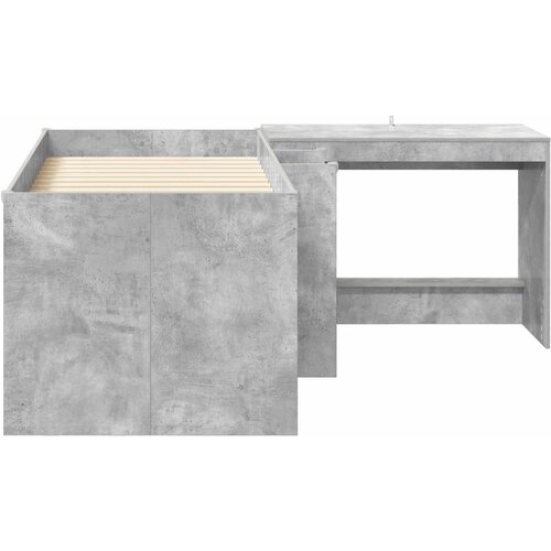  Krevet za djecu s visokim okvirom i stolom 2 kom. Betonska siva 80 x 160 cm Slike
