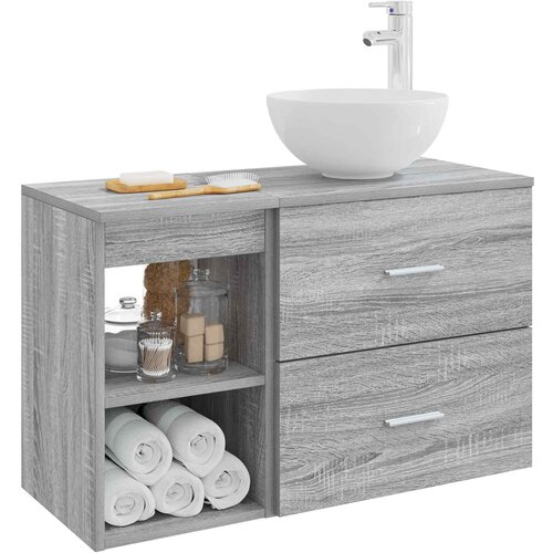  Set namje&amp;scaron;taja za kupaonicu 2 kom. Siva Sonoma 49,5 x 41 x 80 cm Slike