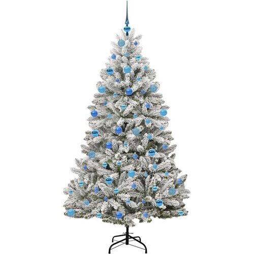  Umjetno božićno drvce Zelena i bijela 180 cm PVC i metal Slike