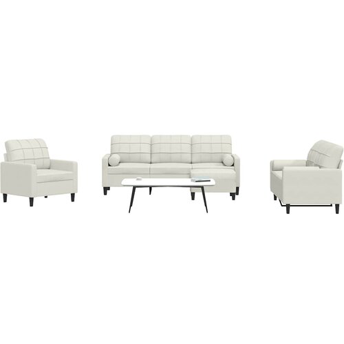  4-dijelni set sofa s jastucima krem baršunasti Cene