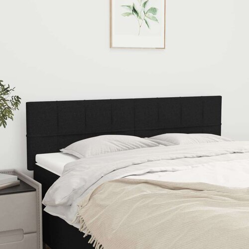  Uzglavlja 2 kom crna 72 x 5 x 78/88 cm od tkanine Slike