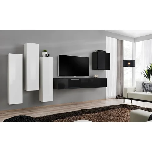 ASM Meble Dnevni TV regal Switch III 330 cm - bel/črn