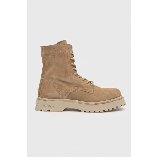 Tommy Jeans Piščančki iz semiša TJM CASUAL BOOT SUEDE moški, bež barva, EM0EM01336