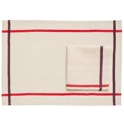Kave Home Podmetač 2 kom od mje&amp;scaron;avine lana 35x50 cm Delma &amp;ndash; Slike