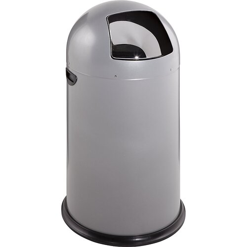 VAR ko&amp;scaron; za smeti s potisnim pokrovom, prostornina 40 l, vi&amp;scaron;ina 740 mm, srebrna Slike