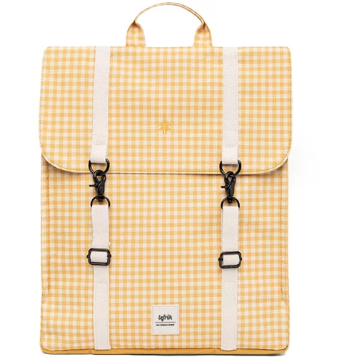 Lefrik Handy Backpack Printed Vichy Mustard