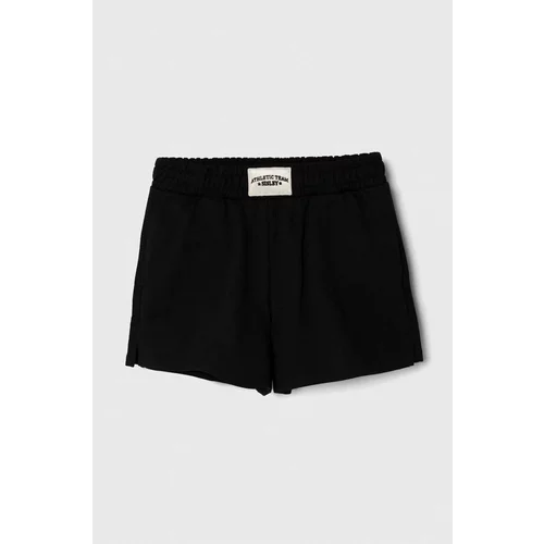 Sisley Dječje pamučne kratke hlače boja: crna, bez uzorka