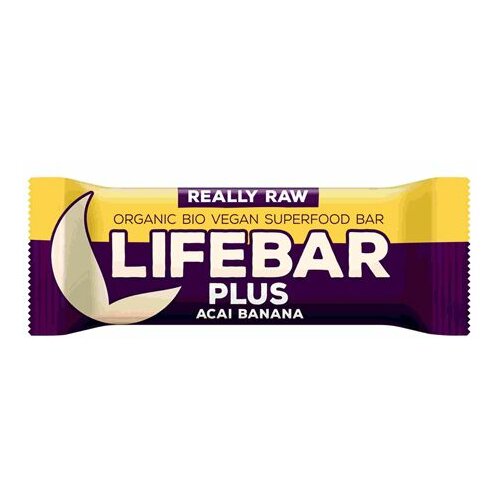 Lifebar Plus organski sirovi desert - Acai Banana 47g Slike