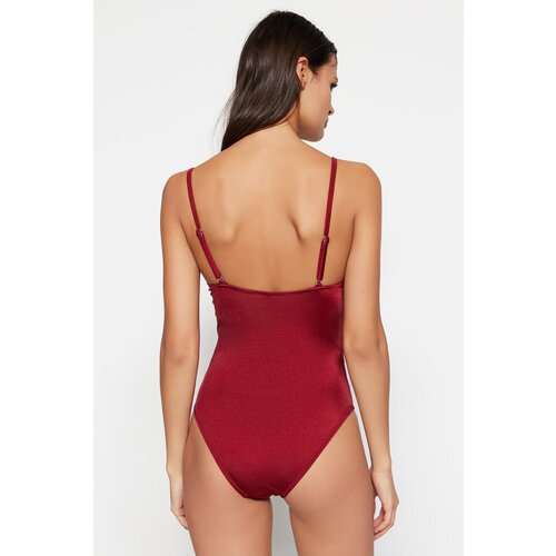 Trendyol Swimsuit - Burgundy - Plain Slike