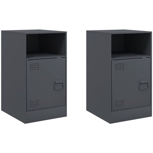 Maison Chic Dvo delni komplet Nočne omarice - Nočne mize antracit 34,5x39x62 cm jeklo, (21687557) Slike