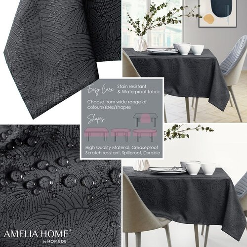 AmeliaHome Stolnjak Gaia 140x320 cm, grafitna Slike