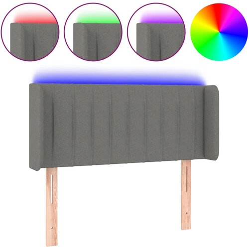 Maison Chic led posteljno vzglavje - vzglavna omarica - nočna omarica temno sivo 103x16x78/88 cm blago, (21712946) Slike