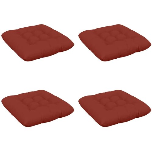  Jastučići za sjedenje VIANEN 4 kom. 100% poliester Crvena - Crvena 60 x 60 x 12 cm Slike