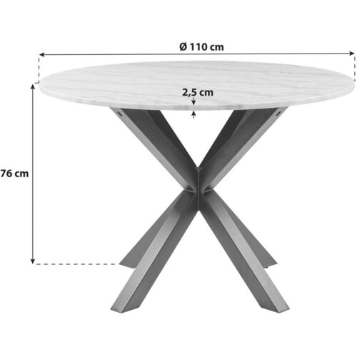 Actona Jedilna miza z marmornatim fini&amp;scaron;em Heaven, ⌀ 110 cm Slike