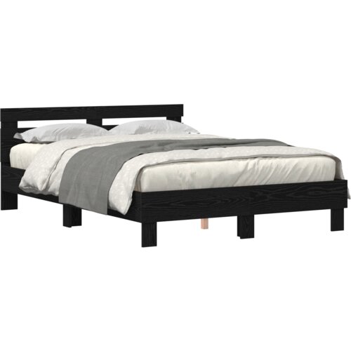 vidaXL Crni okvir kreveta od hrasta Crni hrast Borovo drvo 160 x 200 cm Cene
