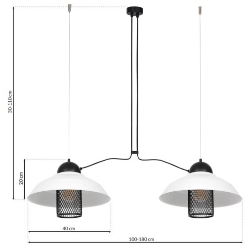  Luster na sajli BJORN 2xE27/60W/230V Slike