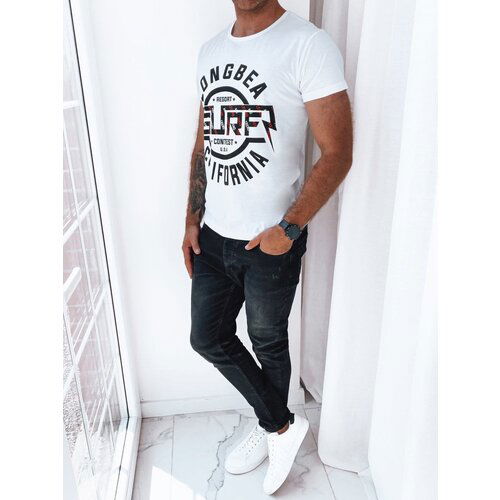 DStreet White men's T-shirt with print Cene