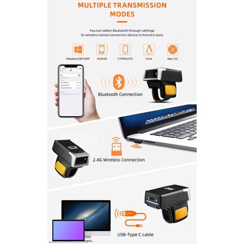  POS-BSH500 GMB 2d/OCR CMOS Warehouse Finger barcode scanner, barkod skener, 600mAh, 1MP, BT/WiFi Cene