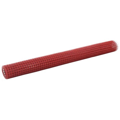 vidaXL Žična mreža za ograjo jeklo s PVC oblogo 25x1,5 m rdeča Cene