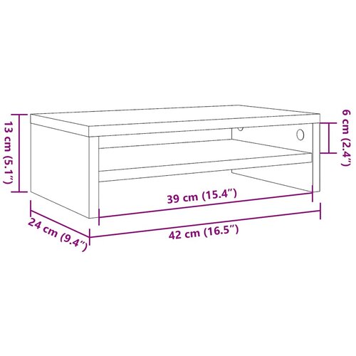  Stalak za monitor boja hrasta 42 x 24 x 13 cm konstruirano drvo Slike