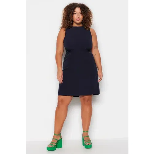 Trendyol Curve Plus Size Dress - Navy blue - A-line