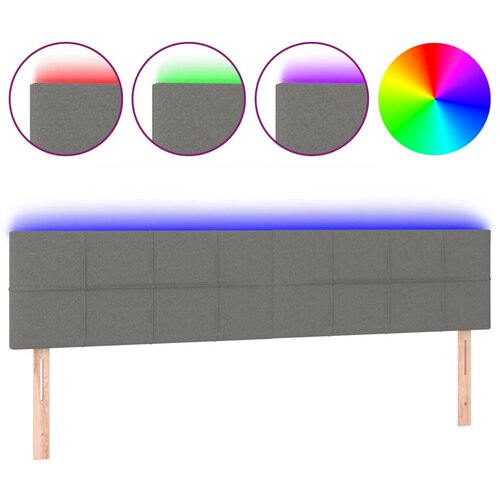 Maison Chic led posteljno vzglavje - vzglavna omarica - nočna omarica temno sivo 200x5x78/88 cm blago, (21707941) Slike