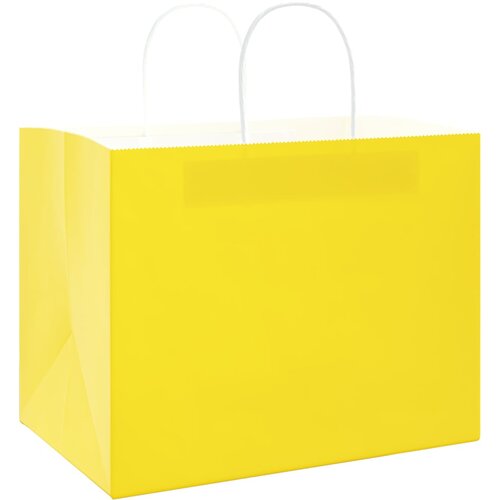  Papirnate vrećice 250 kom s ručkama žute 32x22x24 cm Slike