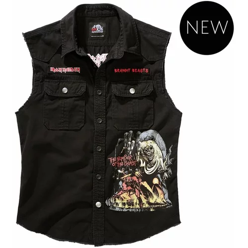 Brandit Iron Maiden Vintage Shirt Sleeveless NOTB, Crna