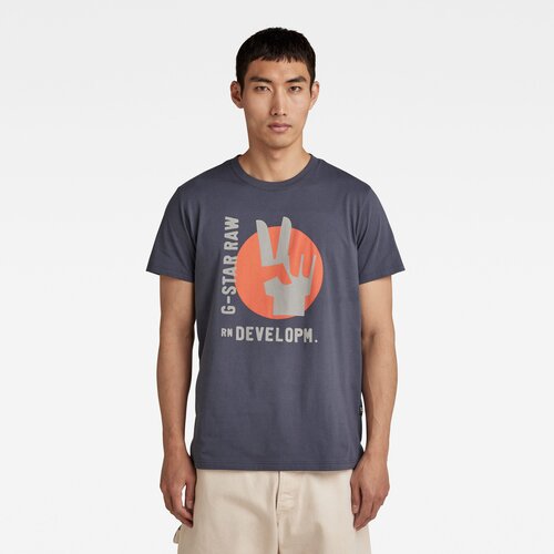 G-star T-shirt - Hand graphic r t blue Slike