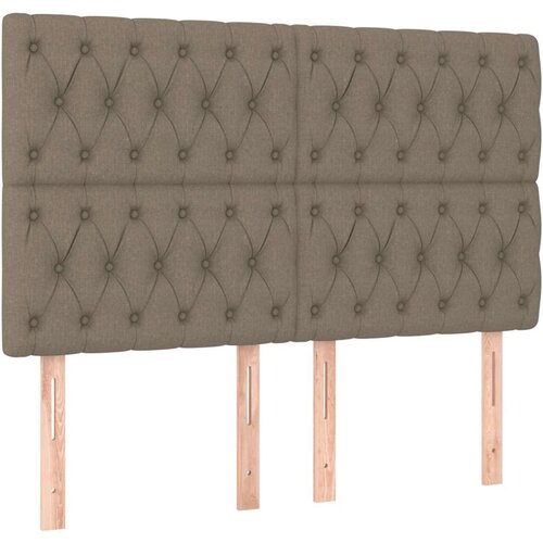 Krevet box spring s madracem LED smeđesivi 160x200 cm tkanina Slike