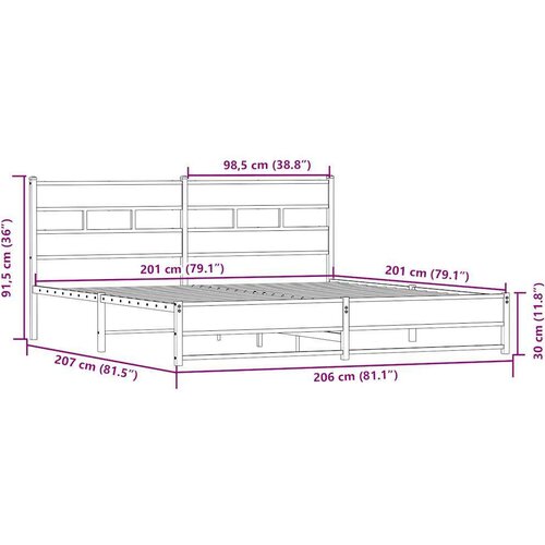  okvir kreveta bez madraca boja hrasta sonome 200x200 cm Slike