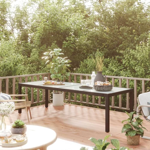  Vrtni stol smeđi 250x100x75 cm od kaljenog stakla i poliratana