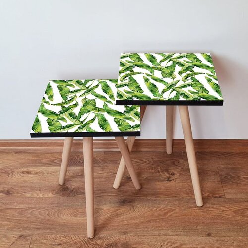 Hanah home 2Shp253 - green greenwhite nesting table (2 pieces) Cene
