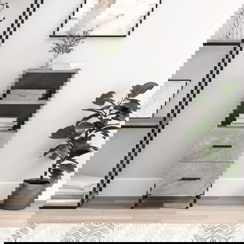 VidaXL Komoda siva boja betona 34 5x34x90 cm od konstruiranog drva Slike