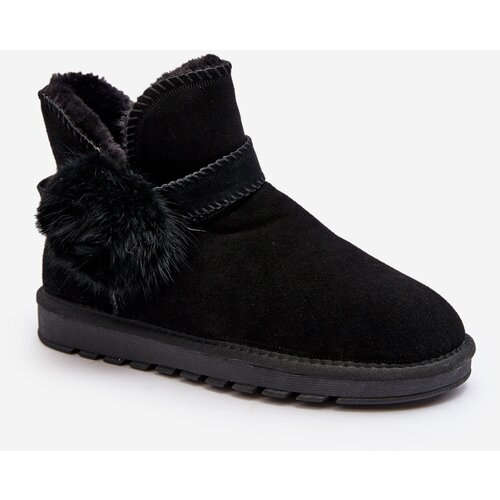 Kesi Women's suede snow boots with cutouts, black Eraclio Cene