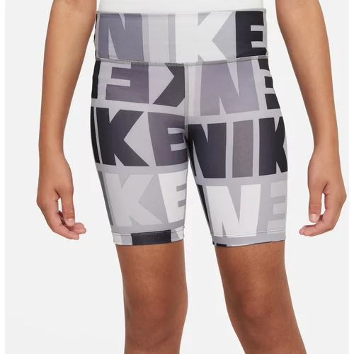 Nike DF ONE BKE SHRT LOGO PRNT Elastične kratke hlače za djevojčice, siva, veličina