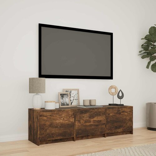 TV ormarić s LED rasvjetom Dimljeni Hrast 140 x 34 x 40 cm Cene