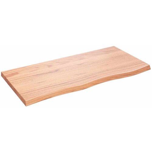 Maison Chic Stenska polica - Viseča Polica svetlo rjava 100x50x(2-4) cm trdna hrastovina, (21784734) Slike