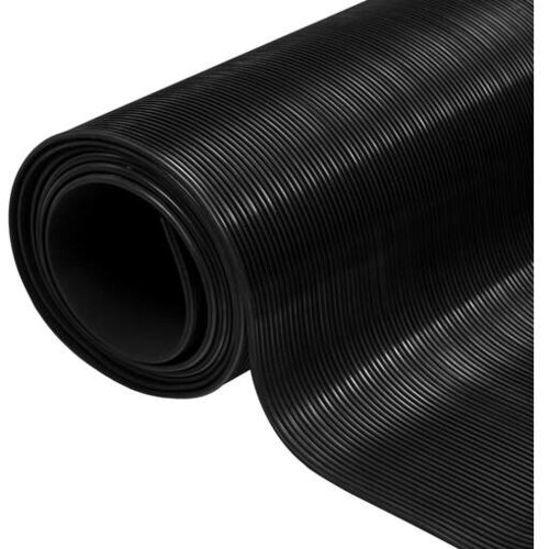 VidaXL Gumena podna prostirka protuklizna 2 x 1 m fina rebrasta Slike