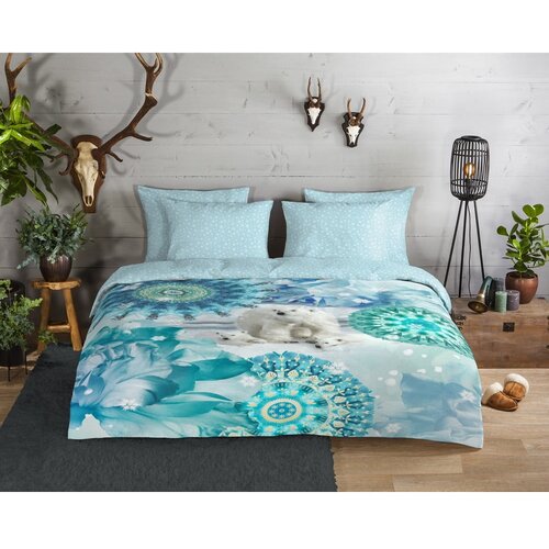 HIP Plava flanelska posteljina za krevet za jednu osobu 140x200 cm Seppo &amp;ndash; Slike