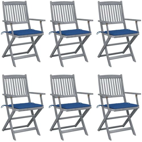  Sklopive vrtne stolice s jastucima 6 kom masivno bagremovo drvo Cijene