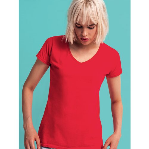 Fruit Of The Loom Iconic Vneck Women&amp;#039;s Red T-shirt Slike